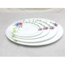 High Quality Opal Glass Dinner Sets Flat Plate Oval Plate